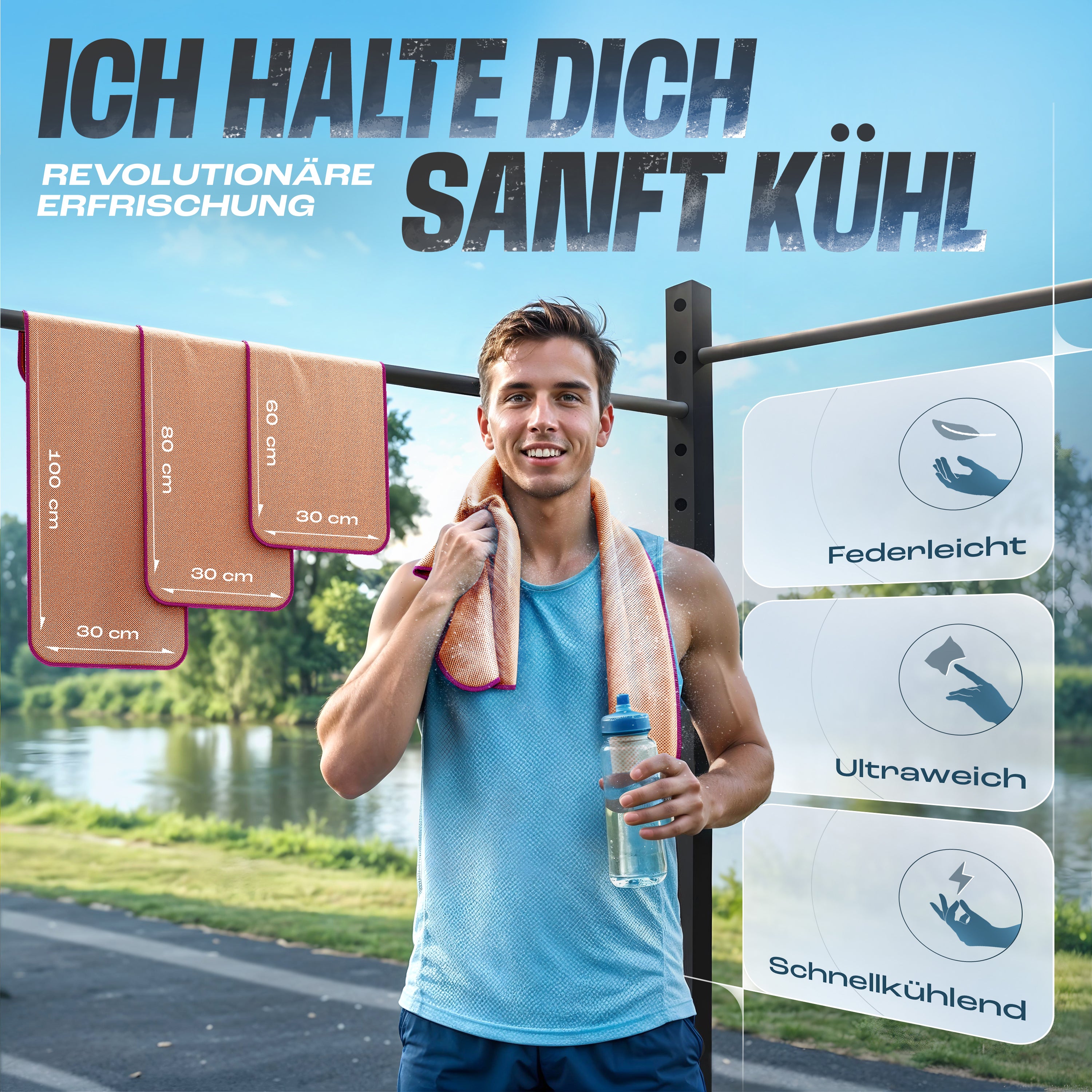 1 x Kühltuch mit sofortiger Kühl-Wirkung