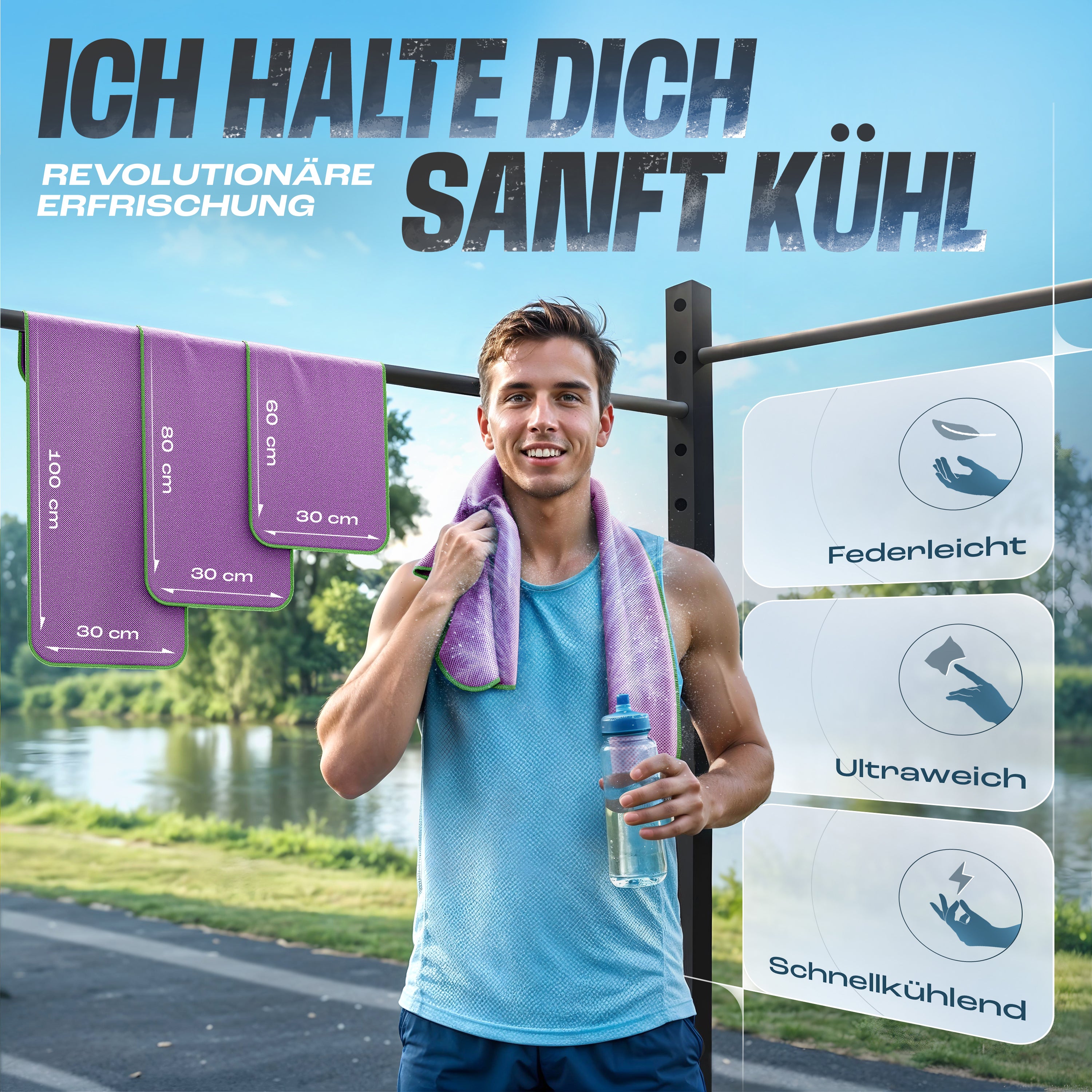 1 x Kühltuch mit sofortiger Kühl-Wirkung