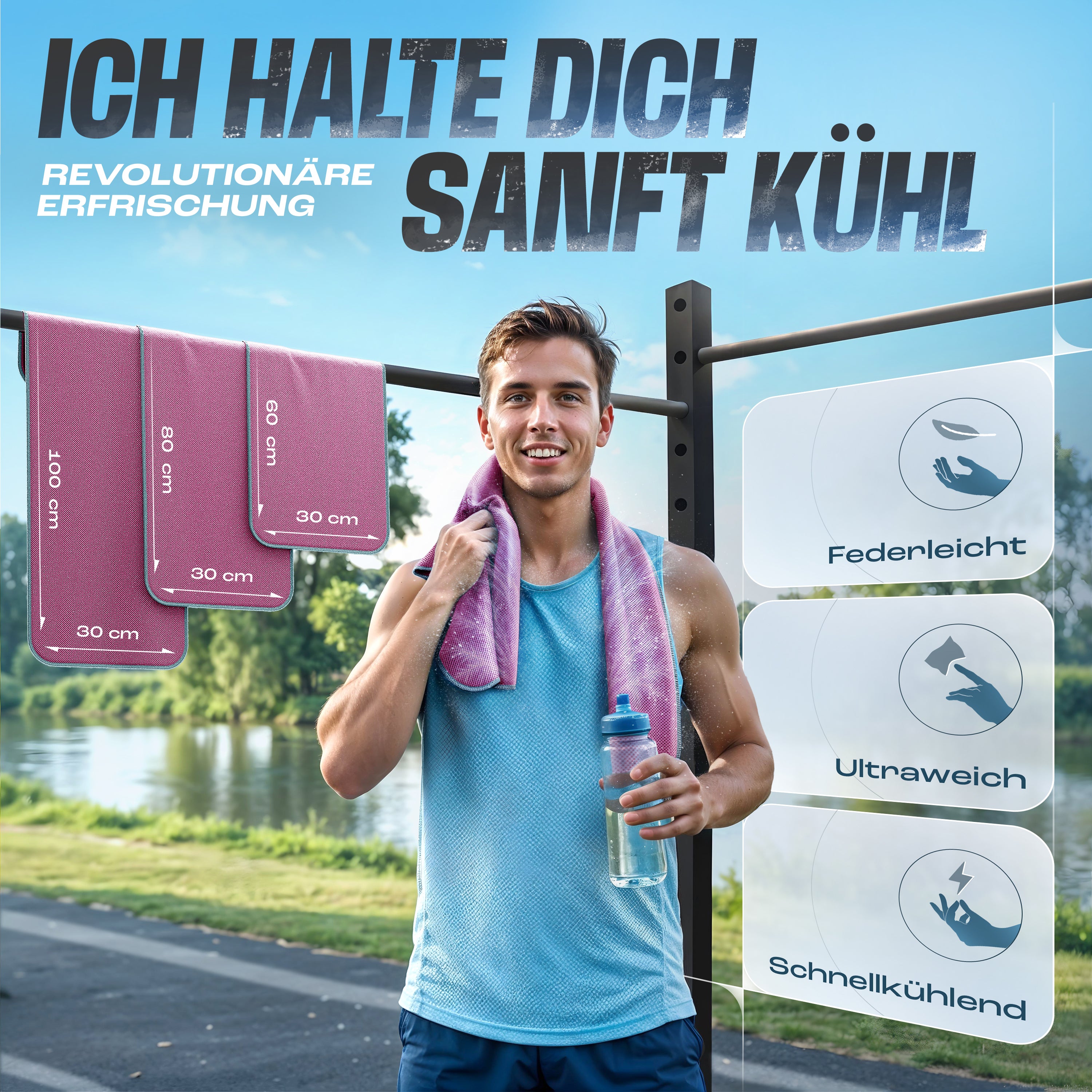 1 x Kühltuch mit sofortiger Kühl-Wirkung