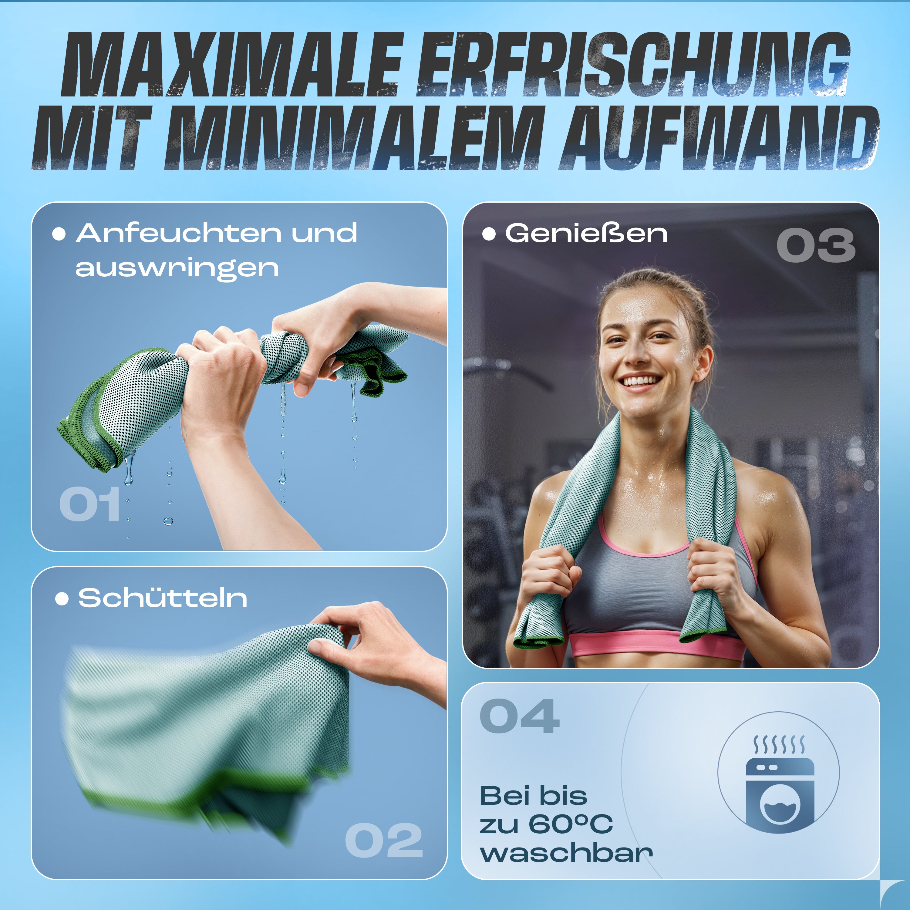 1 x Kühltuch mit sofortiger Kühl-Wirkung