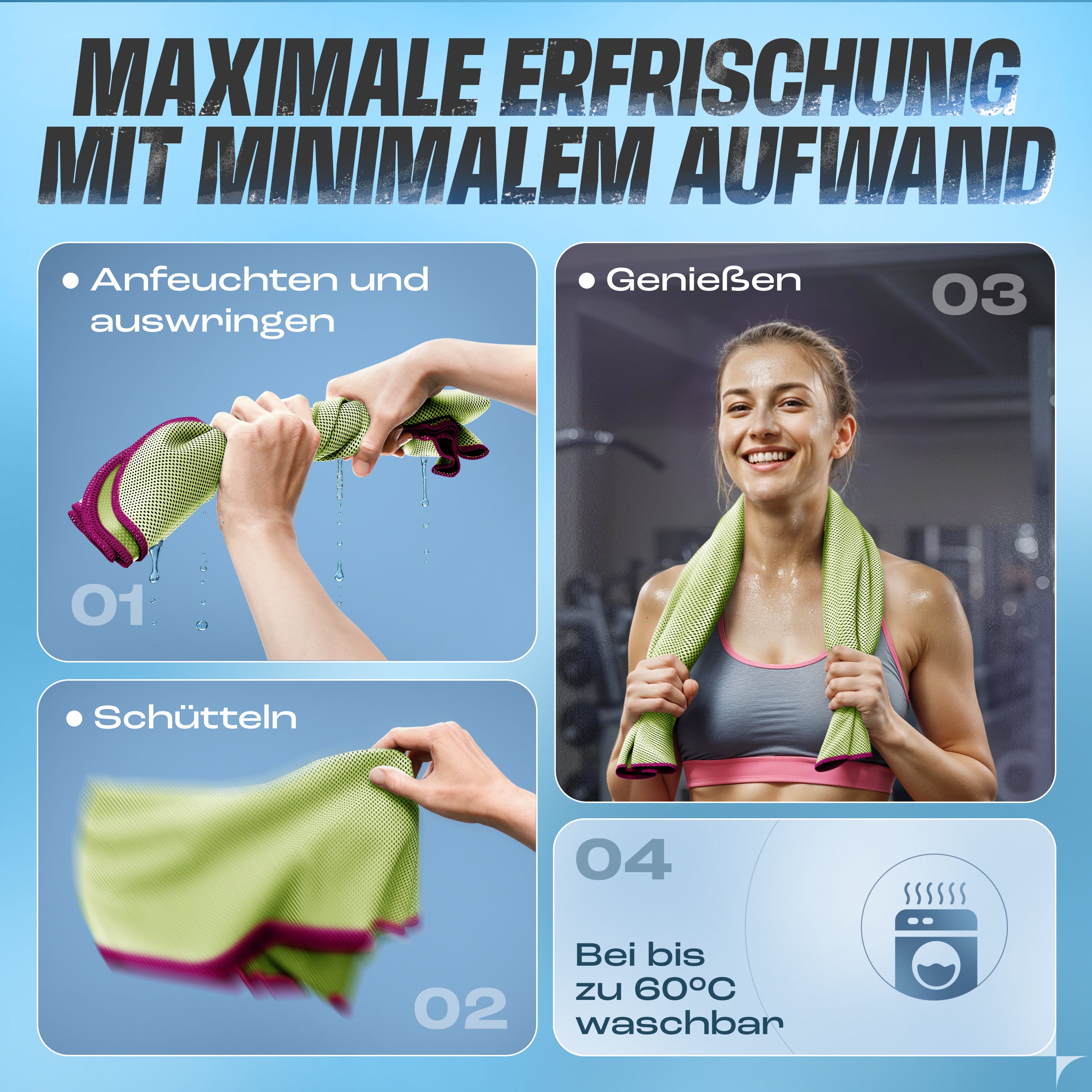 1 x Kühltuch mit sofortiger Kühl-Wirkung