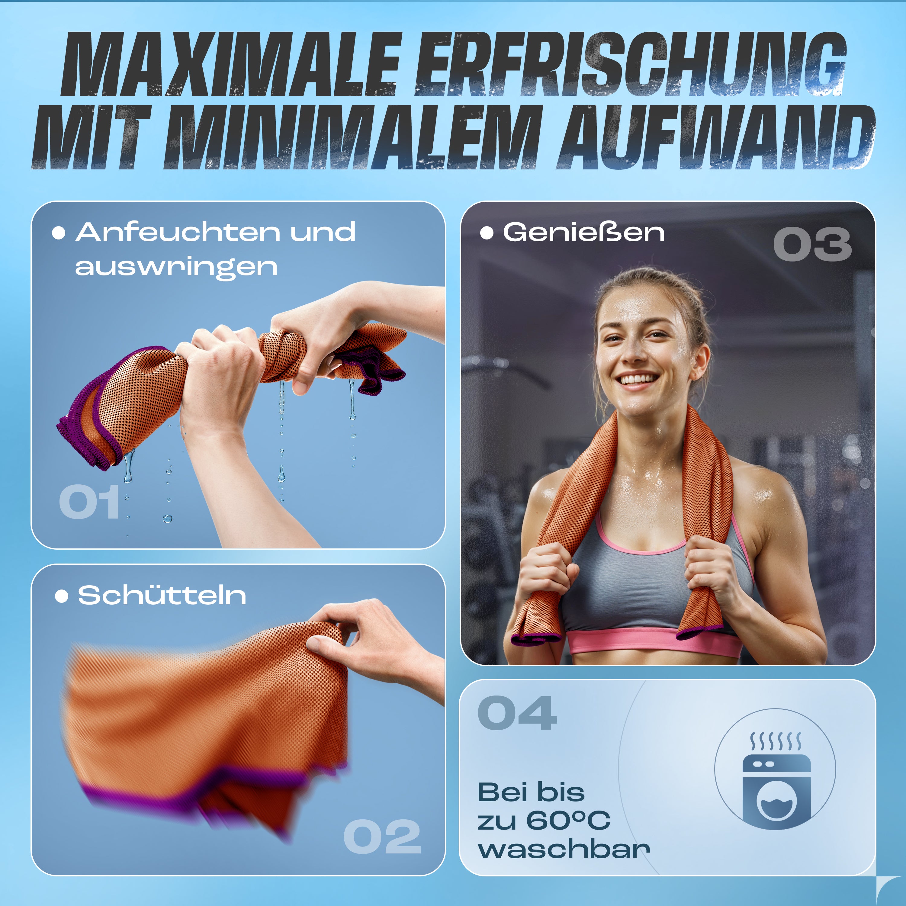 1 x Kühltuch mit sofortiger Kühl-Wirkung