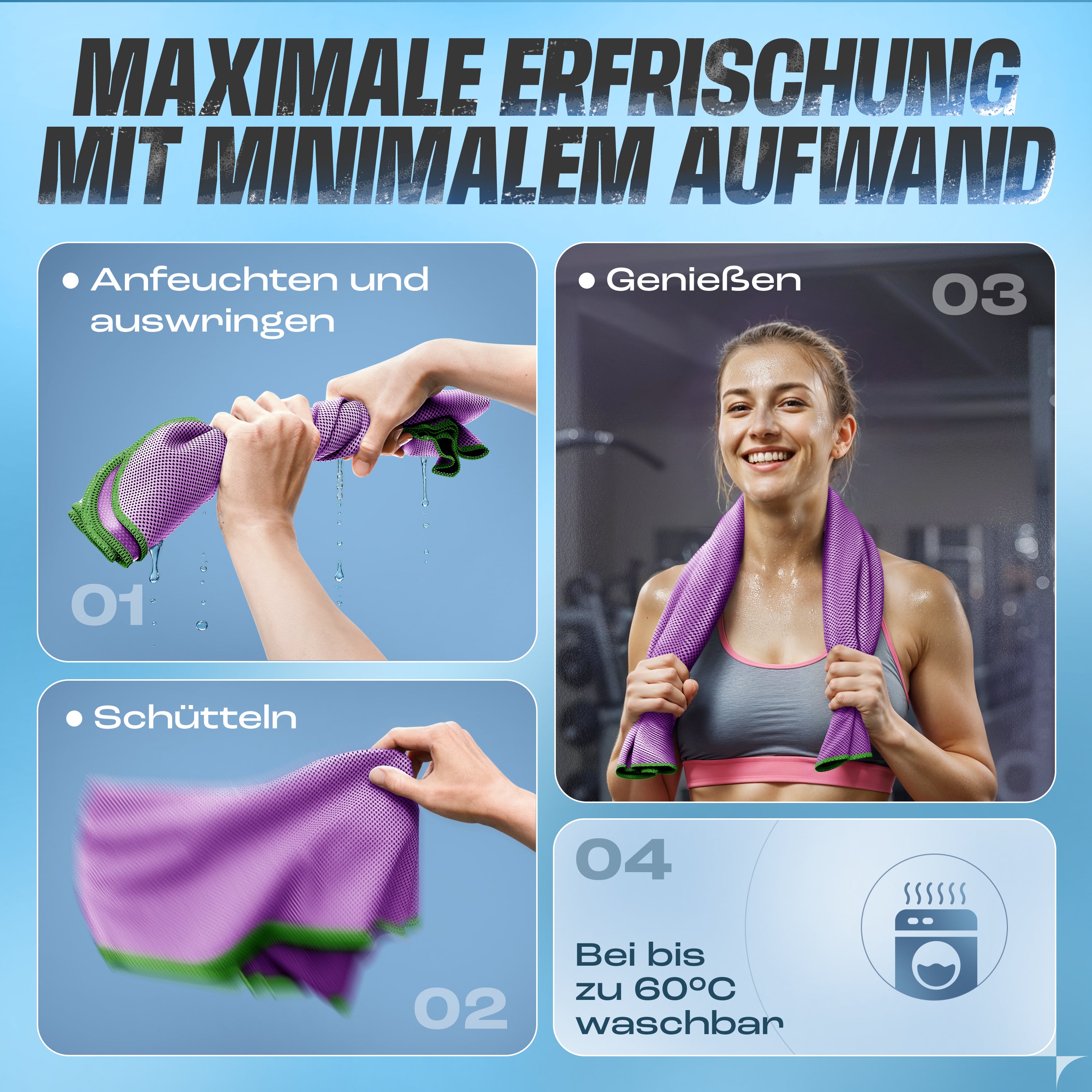 1 x Kühltuch mit sofortiger Kühl-Wirkung