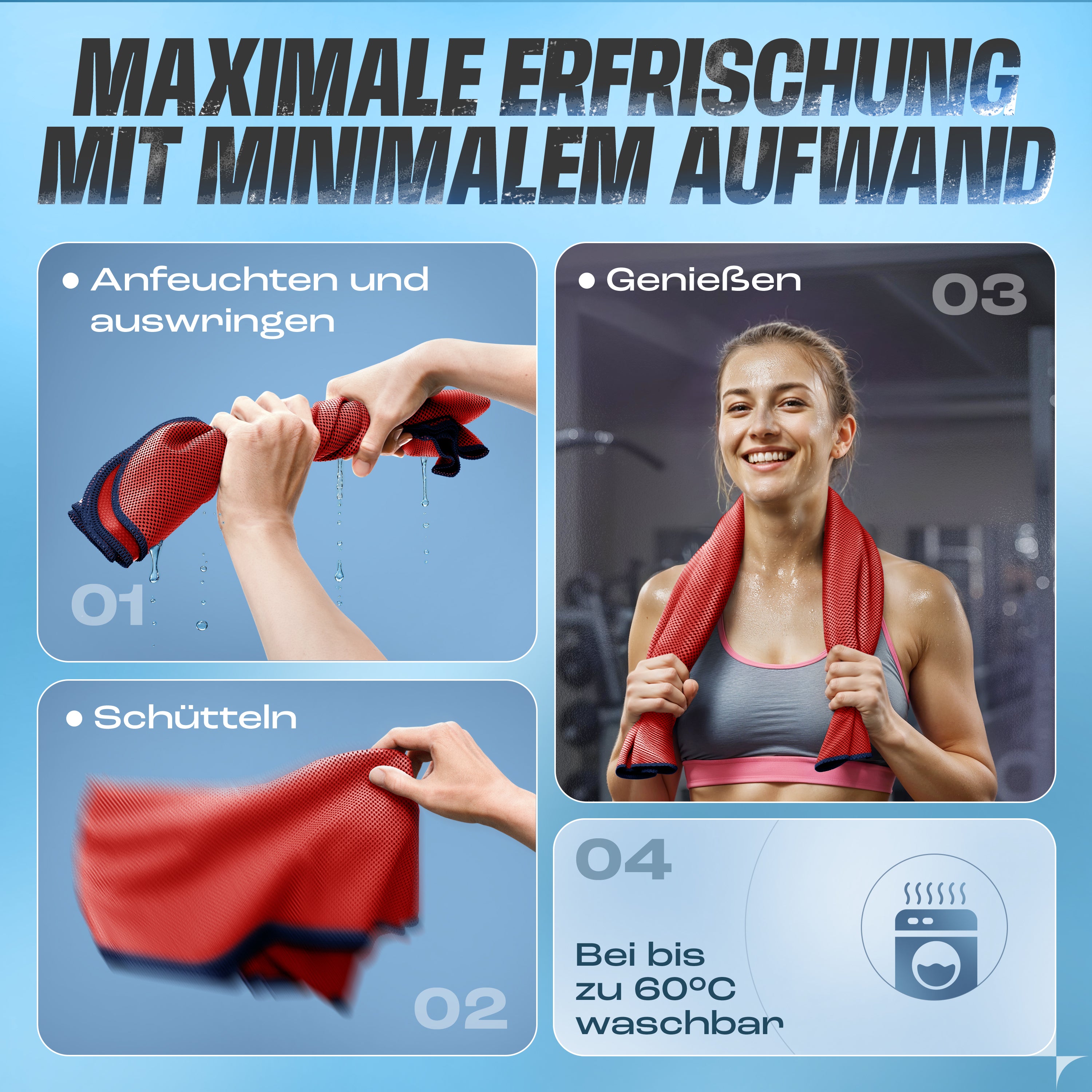 1 x Kühltuch mit sofortiger Kühl-Wirkung