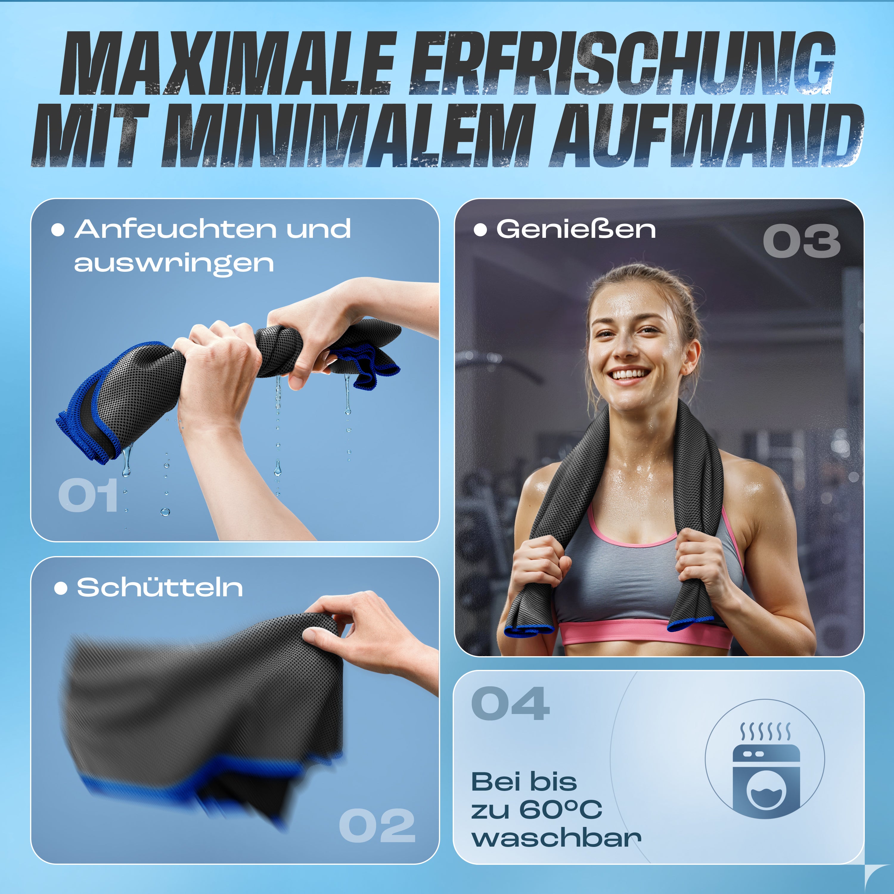 1 x Kühltuch mit sofortiger Kühl-Wirkung