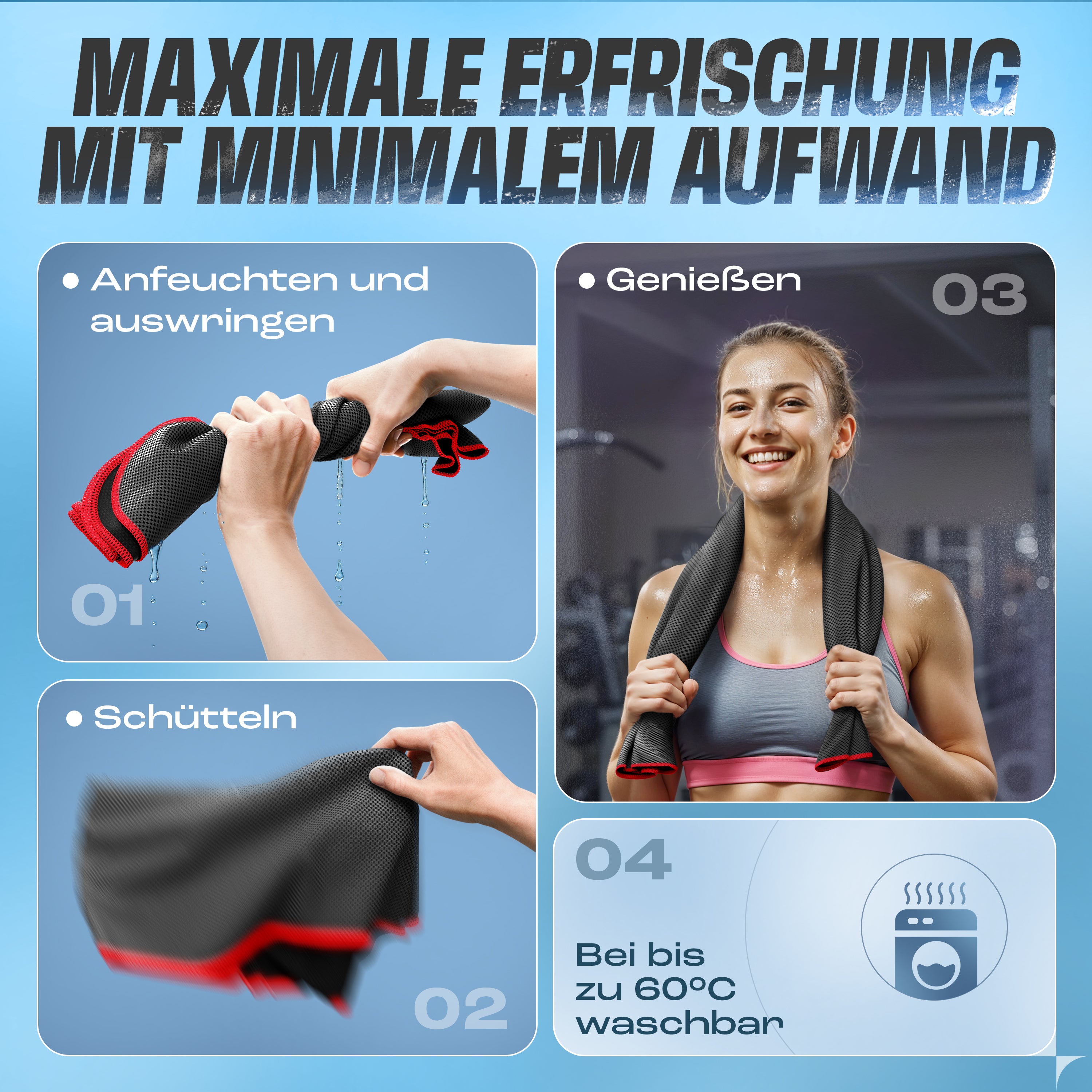 1 x Kühltuch mit sofortiger Kühl-Wirkung