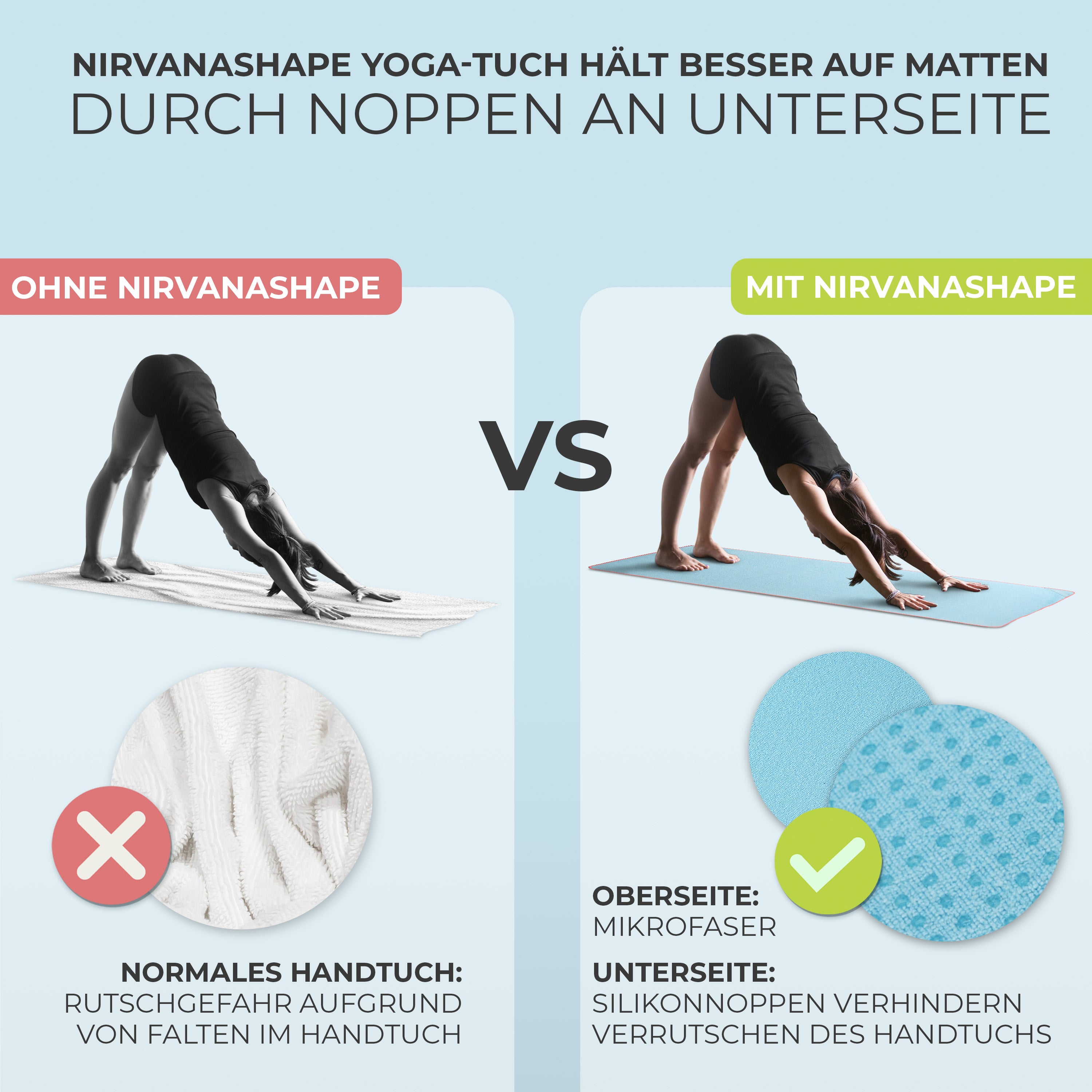 Rutschfestes Yoga Handtuch