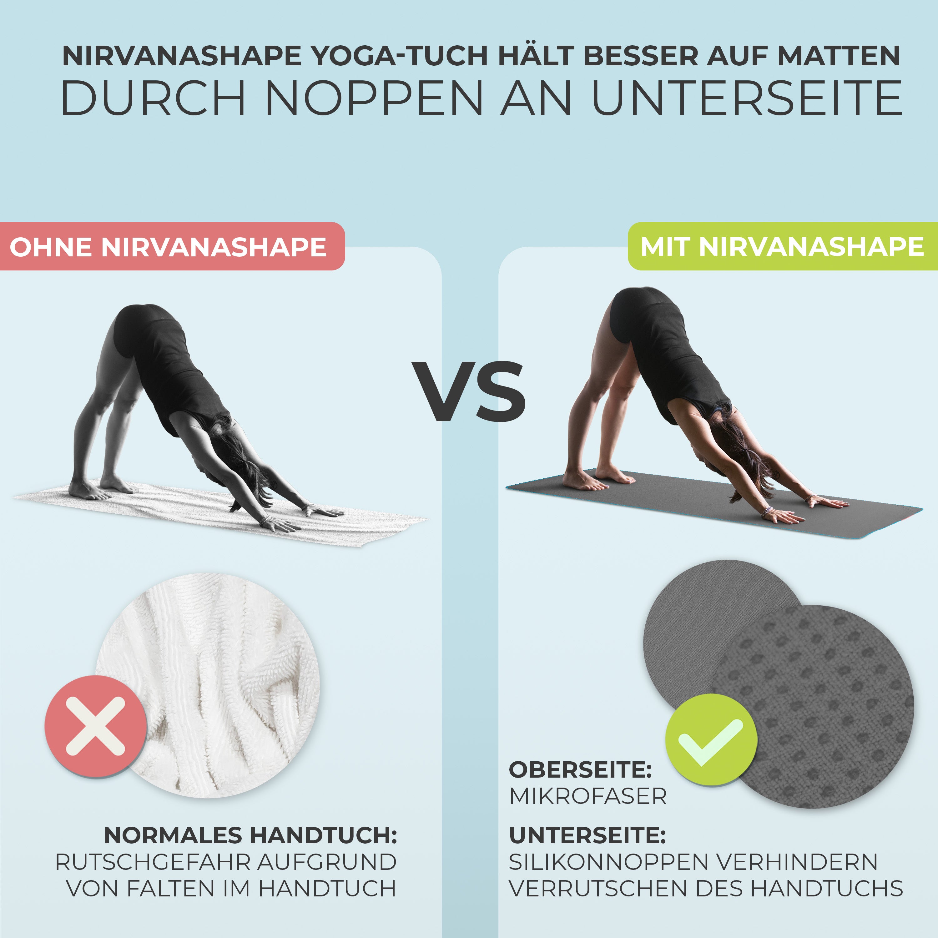 Rutschfestes Yoga Handtuch