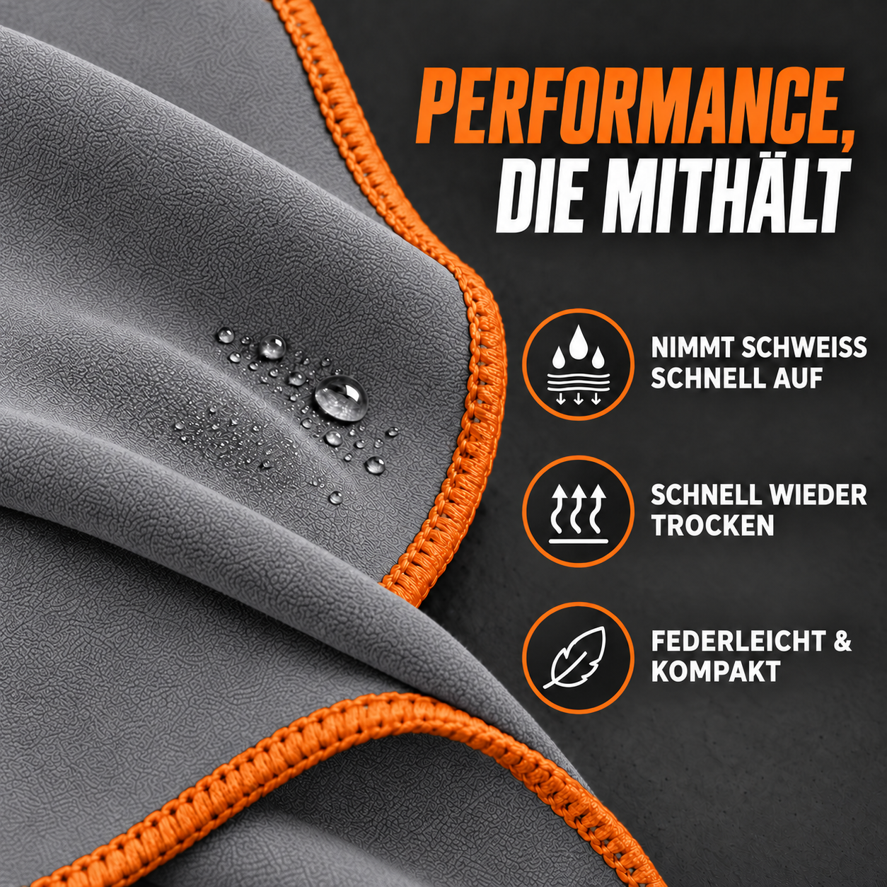 NirvanaShape Fitnesshandtuch Mikrofaser mit Ecktasche & Druckknöpfen - saugfähig, leicht, schnelltrocknend, für Reisen, Fitness, Yoga, Sauna